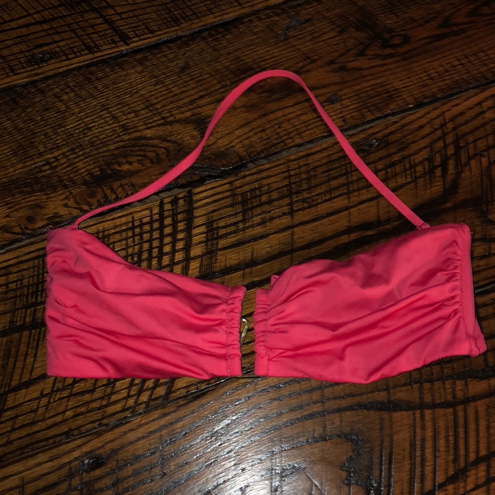 Coral bandeau bikini top